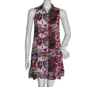 PARSLEY & SAGE Dress, S, Shift, Abstract print, Collared, Button front